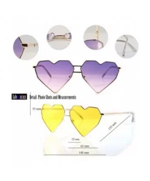 Mega Size Metal Color Tinted Two Tone Gradient Lens Heart Sunglasses A177 - Brownish Black - CI18DIUL5YD $8.63 Oversized