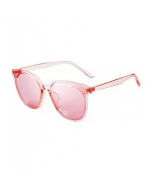 Fashion Round Sunglasses for Women Men Oversized Vintage Shades - Pink Frame Pink Lens - CP1960XZOC4 $9.29 Oversized