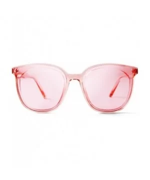 Fashion Round Sunglasses for Women Men Oversized Vintage Shades - Pink Frame Pink Lens - CP1960XZOC4 $9.29 Oversized