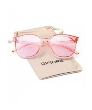 Fashion Round Sunglasses for Women Men Oversized Vintage Shades - Pink Frame Pink Lens - CP1960XZOC4 $9.29 Oversized