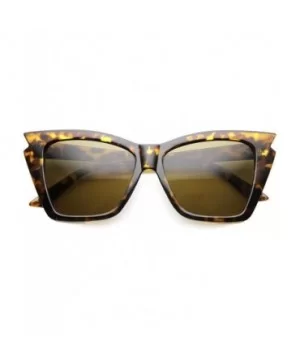 Womens Cat Eye Sunglasses With UV400 Protected Composite Lens - Yellow / Brown - CD122XJFOR1 $8.45 Cat Eye