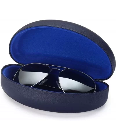 Sunglasses Case - Large Size - Fits Most Big Glasses and Sunglasses - Navy Blue - CX12N8TFFZ4 $5.46 Oversized