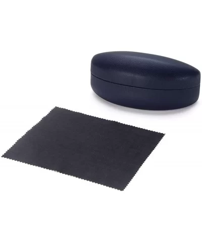 Sunglasses Case - Large Size - Fits Most Big Glasses and Sunglasses - Navy Blue - CX12N8TFFZ4 $5.46 Oversized