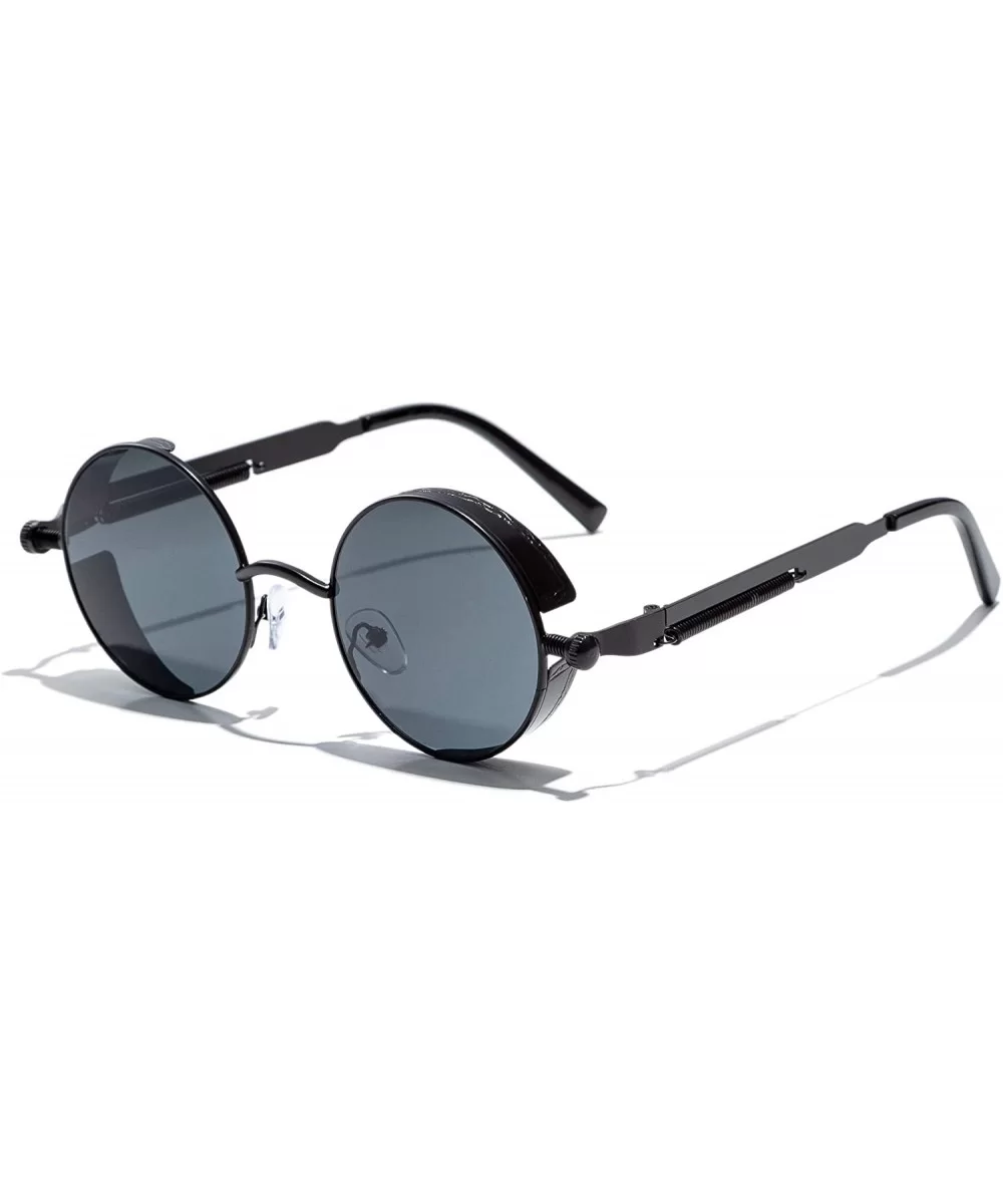 Jacob Steampunk Sunglasses - Black Black - CY19273Y8DI $36.12 Round