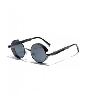 Jacob Steampunk Sunglasses - Black Black - CY19273Y8DI $36.12 Round