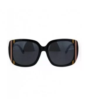 Womens Mod Thick Rectangular Plastic Designer Fashion Sunglasses - All Black - CN18IDX36OL $7.37 Rectangular