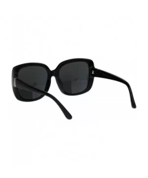 Womens Mod Thick Rectangular Plastic Designer Fashion Sunglasses - All Black - CN18IDX36OL $7.37 Rectangular