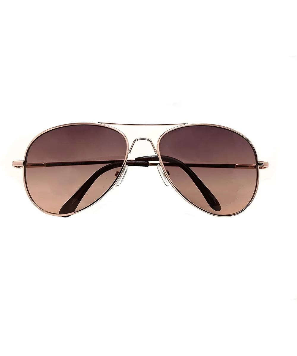 Metal Classic Aviator Color Lens Sunglasses Small Size P2480 - Gold-brown Lens - CI11BJQMI7T $10.56 Aviator