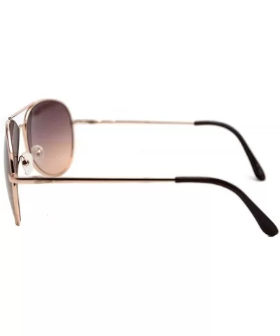 Metal Classic Aviator Color Lens Sunglasses Small Size P2480 - Gold-brown Lens - CI11BJQMI7T $10.56 Aviator