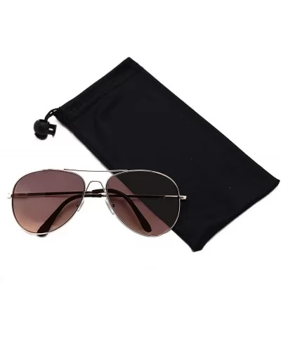 Metal Classic Aviator Color Lens Sunglasses Small Size P2480 - Gold-brown Lens - CI11BJQMI7T $10.56 Aviator