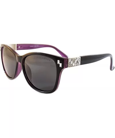 Women's Retro Polarized Cat-Eye Sunglasses - Designer Classic Style P005 - Black Purple/ Black Smoke - C41850IK7Q4 $8.46 Wayf...