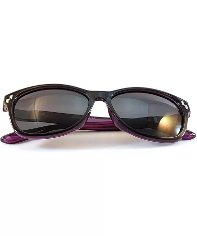 Women's Retro Polarized Cat-Eye Sunglasses - Designer Classic Style P005 - Black Purple/ Black Smoke - C41850IK7Q4 $8.46 Wayf...