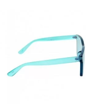 Tinted Colorful Lens Rimless Sunglasses - Transparent Square Horn Rimmed - Green - CU18GGIRRT9 $7.27 Rimless