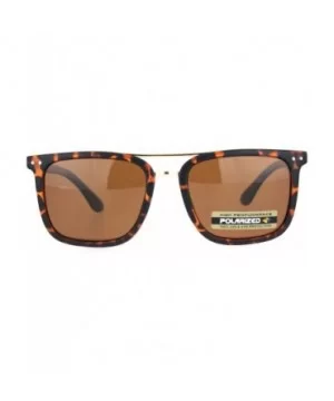 Polarized Mens Luxury Designer Rectangular Fashion Sunglasses - Tortoise Gold Brown - CF18NDNA6ZO $6.68 Rectangular