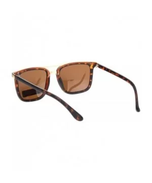 Polarized Mens Luxury Designer Rectangular Fashion Sunglasses - Tortoise Gold Brown - CF18NDNA6ZO $6.68 Rectangular