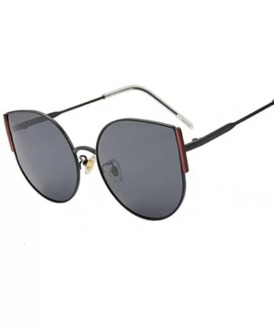 Big Cat Eye Sunglasses Women Retro Female Sun Glasses Female UV400 - Silver Yellow - CN198UGZXE9 $8.80 Cat Eye