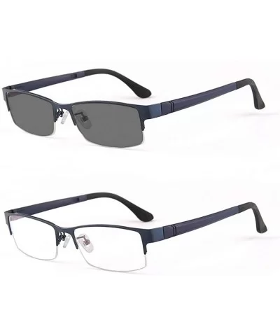 Photocromic Lens Transition Business Frames Reading Glasses - Blue-photochromatic - C2188CSDK7D $26.96 Round