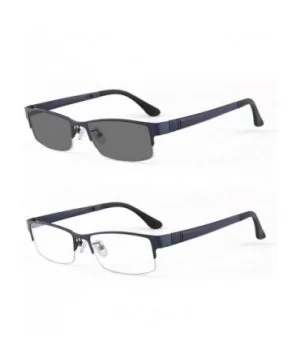 Photocromic Lens Transition Business Frames Reading Glasses - Blue-photochromatic - C2188CSDK7D $26.96 Round