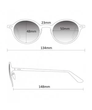 Polarized Round Retro Tinted Lens Metal Frame Sunglasses - Silver Frame/Blue Lens - C118N76TRH3 $12.31 Oval