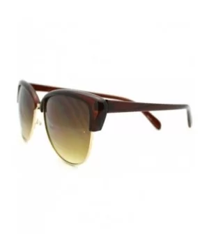 Women's Bolded Top Round Cateye Butterfly Sunglasses - Brown - CH11QSJLZBR $6.02 Oversized