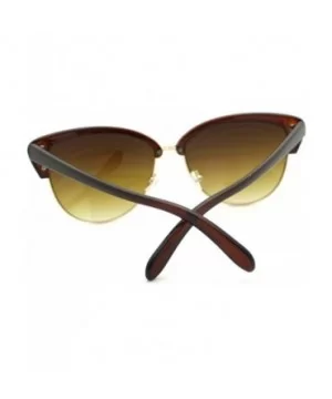 Women's Bolded Top Round Cateye Butterfly Sunglasses - Brown - CH11QSJLZBR $6.02 Oversized