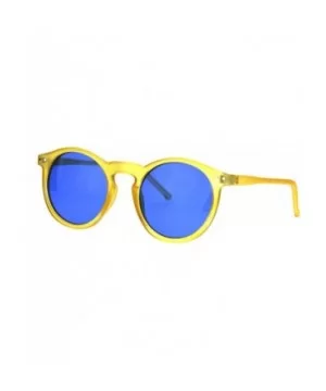 Classic Mens Vintage Keyhole Horned Rim Plastic Sunglasses - Orange Blue - CU18642CKQC $6.36 Round