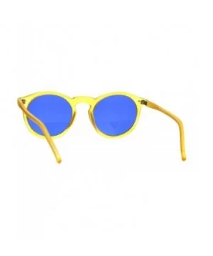 Classic Mens Vintage Keyhole Horned Rim Plastic Sunglasses - Orange Blue - CU18642CKQC $6.36 Round