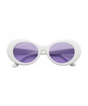 50's Vintage Oval Bold Nirvana Inspired Color Pantone Lens Sunglasses - White - Purple - C8184W74QU7 $6.23 Round