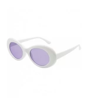 50's Vintage Oval Bold Nirvana Inspired Color Pantone Lens Sunglasses - White - Purple - C8184W74QU7 $6.23 Round