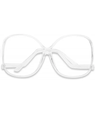 XL Oversize Plastic Square Swan Drop Temple Vintage Butterfly Eye Sun Glasses - Transparent - CM187IAHW3D $12.07 Square