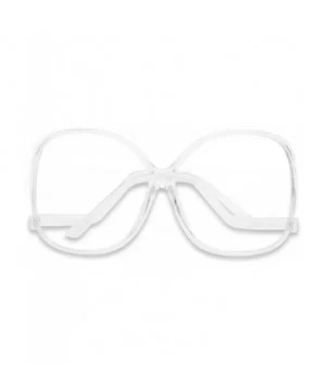 XL Oversize Plastic Square Swan Drop Temple Vintage Butterfly Eye Sun Glasses - Transparent - CM187IAHW3D $12.07 Square