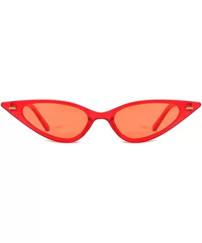 Retro Cat's Eye Sunglasses for Men or Women PC AC UV 400 Protection Sunglasses - Red - CZ18SARAWWT $10.62 Oversized