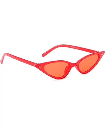 Retro Cat's Eye Sunglasses for Men or Women PC AC UV 400 Protection Sunglasses - Red - CZ18SARAWWT $10.62 Oversized