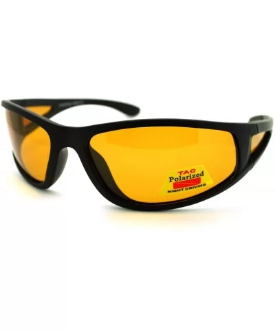 Polarized Lens Mens Wrap Around Sports Sunglasses - Matte Black - CY186GE555G $7.27 Wrap