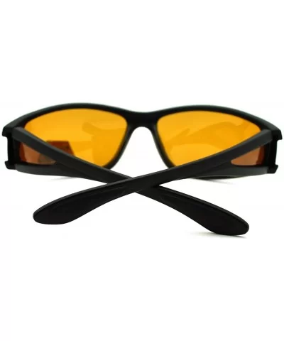 Polarized Lens Mens Wrap Around Sports Sunglasses - Matte Black - CY186GE555G $7.27 Wrap