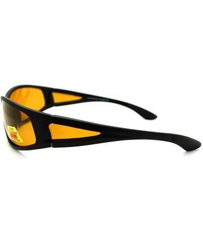 Polarized Lens Mens Wrap Around Sports Sunglasses - Matte Black - CY186GE555G $7.27 Wrap