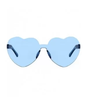 Womens Fashion Heart Shape Sunglasses Candy Color Glasses - Sky Blue - CM18Q9S30TE $11.39 Round