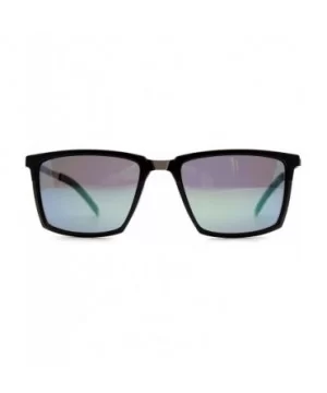 p583 Square Style Polarized- for Mens 100% UV PROTECTION - Black-greenmirror - CN192TG9EX2 $22.32 Square