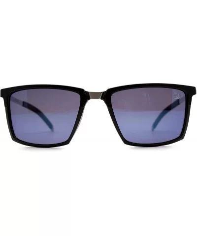 p583 Square Style Polarized- for Mens 100% UV PROTECTION - Black-greenmirror - CN192TG9EX2 $22.32 Square