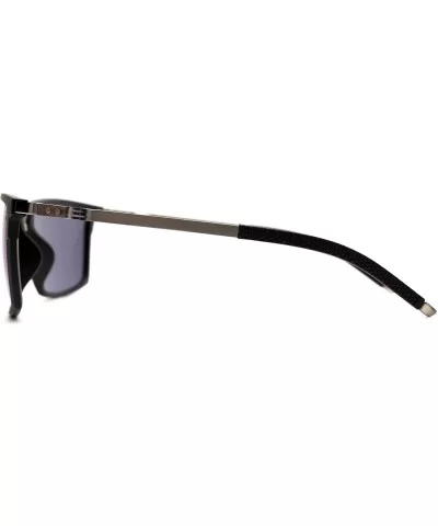 p583 Square Style Polarized- for Mens 100% UV PROTECTION - Black-greenmirror - CN192TG9EX2 $22.32 Square