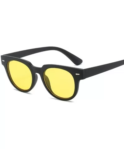 Retro Cat Eye Sunglasses Women New Fashion Round Sun C3black Gradual Grey - C5 Sand Black Yellow - CX196R0XIU5 $5.72 Cat Eye