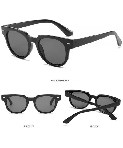 Retro Cat Eye Sunglasses Women New Fashion Round Sun C3black Gradual Grey - C5 Sand Black Yellow - CX196R0XIU5 $5.72 Cat Eye