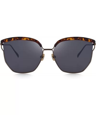 Women Sunglasses Oversized Cat Eye Sunglasses for Women Mirrored Lenses S6278 - Bronze&black - C418C7WYRYO $11.39 Oversized