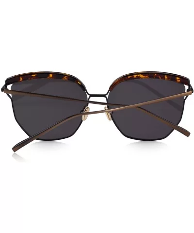 Women Sunglasses Oversized Cat Eye Sunglasses for Women Mirrored Lenses S6278 - Bronze&black - C418C7WYRYO $11.39 Oversized