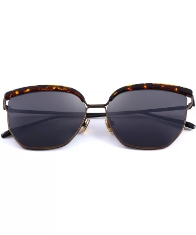 Women Sunglasses Oversized Cat Eye Sunglasses for Women Mirrored Lenses S6278 - Bronze&black - C418C7WYRYO $11.39 Oversized