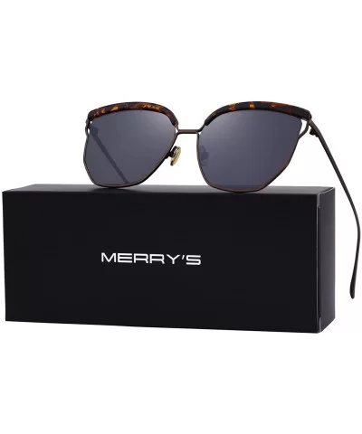 Women Sunglasses Oversized Cat Eye Sunglasses for Women Mirrored Lenses S6278 - Bronze&black - C418C7WYRYO $11.39 Oversized