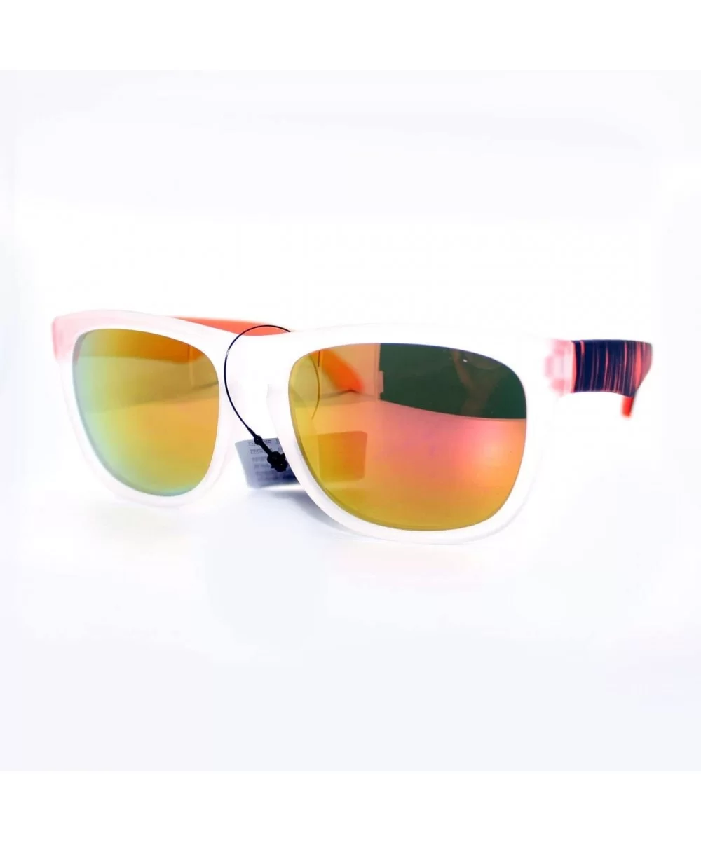 Soft Matte Finish Square Frame Unisex Sunglasses Multi Mirror Lens - Green - CX11W8F1H0J $6.18 Square