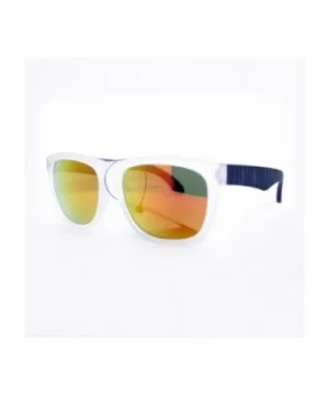 Soft Matte Finish Square Frame Unisex Sunglasses Multi Mirror Lens - Green - CX11W8F1H0J $6.18 Square