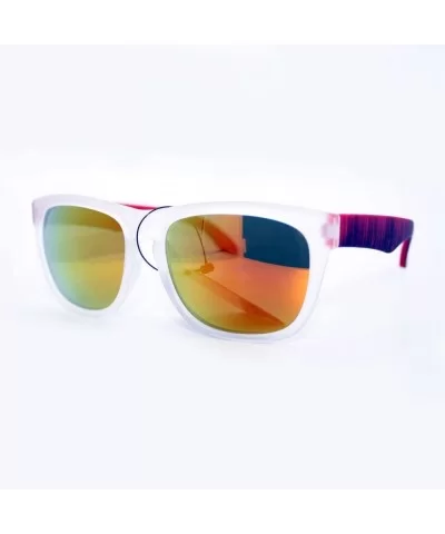 Soft Matte Finish Square Frame Unisex Sunglasses Multi Mirror Lens - Green - CX11W8F1H0J $6.18 Square