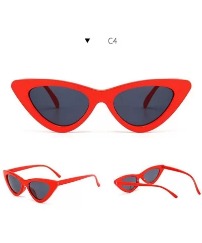 2019 New Fashion Sexy Ladies Cat Eye Sunglasses Women Brand Black Clear Blue - Red Gray - CD18XGE5GAK $6.59 Cat Eye